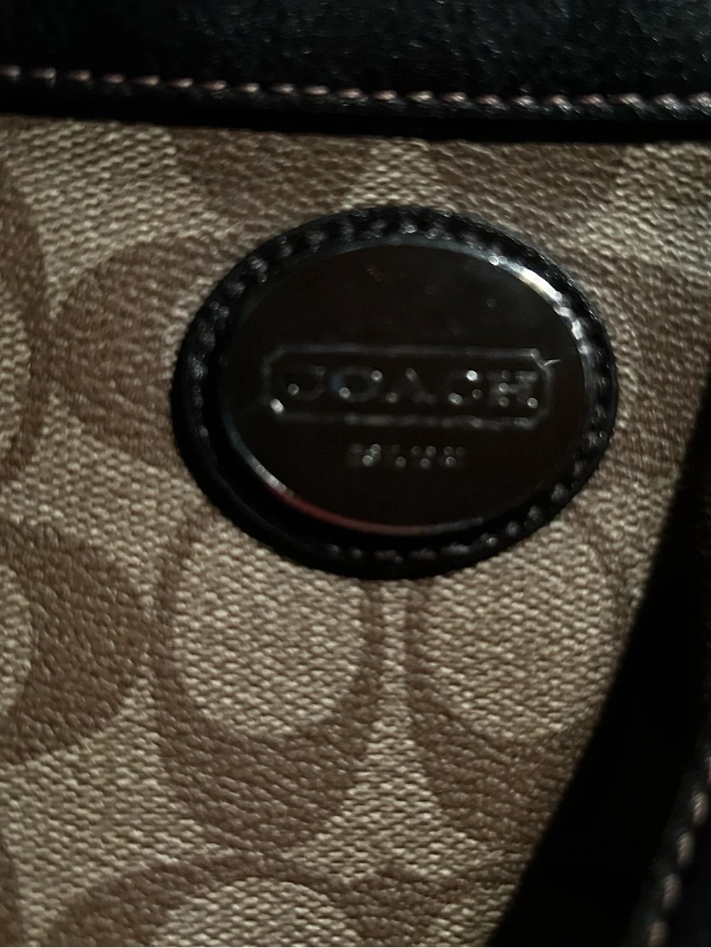 Coach Brown Signature Canvas Crossbody with Dark Trim